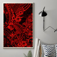 Hawaii Shark Canvas Wall Art Polynesian Pattern Red Version - Wonder Print Shop