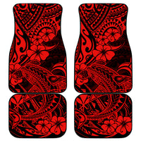Hawaii Shark Car Mats Polynesian Pattern Red Version - Wonder Print Shop