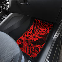 Hawaii Shark Car Mats Polynesian Pattern Red Version - Wonder Print Shop