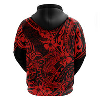 Hawaii Shark Hoodie Polynesian Pattern Red Version - Wonder Print Shop