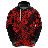 Hawaii Shark Hoodie Polynesian Pattern Red Version - Wonder Print Shop