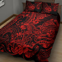 Hawaii Shark Quilt Bed Set Polynesian Pattern Red Version - Wonder Print Shop
