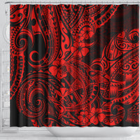 hawaii-shark-shower-curtain-polynesian-pattern-red-version