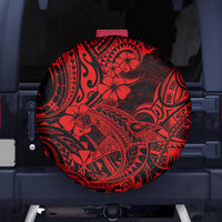 Hawaii Shark Spare Tire Cover Polynesian Pattern Red Version - Wonder Print Shop
