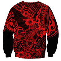 Hawaii Shark Sweatshirt Polynesian Pattern Red Version - Wonder Print Shop