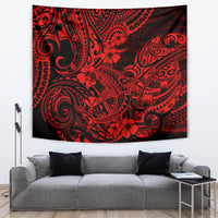 Hawaii Shark Tapestry Polynesian Pattern Red Version - Wonder Print Shop