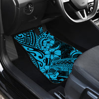 Hawaii Shark Car Mats Polynesian Pattern Sky Blue Version - Wonder Print Shop