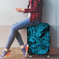 Hawaii Shark Luggage Cover Polynesian Pattern Sky Blue Version - Wonder Print Shop