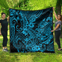 Hawaii Shark Quilt Polynesian Pattern Sky Blue Version - Wonder Print Shop