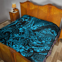 Hawaii Shark Quilt Polynesian Pattern Sky Blue Version - Wonder Print Shop