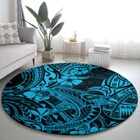 hawaii-shark-round-carpet-polynesian-pattern-sky-blue-version