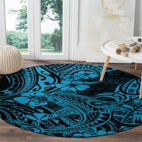 hawaii-shark-round-carpet-polynesian-pattern-sky-blue-version