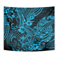 Hawaii Shark Tapestry Polynesian Pattern Sky Blue Version - Wonder Print Shop