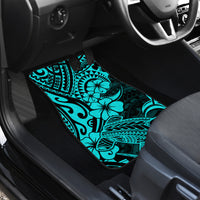 Hawaii Shark Car Mats Polynesian Pattern Turquoise Version - Wonder Print Shop