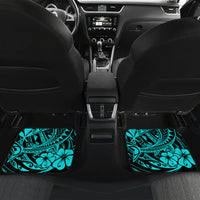 Hawaii Shark Car Mats Polynesian Pattern Turquoise Version - Wonder Print Shop