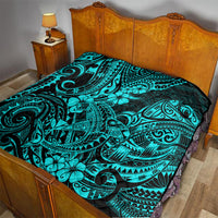 Hawaii Shark Quilt Polynesian Pattern Turquoise Version - Wonder Print Shop