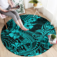 hawaii-shark-round-carpet-polynesian-pattern-turquoise-version