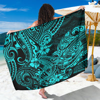 Hawaii Shark Sarong Polynesian Pattern Turquoise Version - Wonder Print Shop