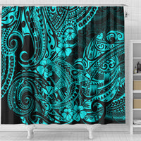 hawaii-shark-shower-curtain-polynesian-pattern-turquoise-version