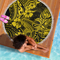 Hawaii Shark Beach Blanket Polynesian Pattern Yellow Version - Wonder Print Shop