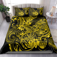 Hawaii Shark Bedding Set Polynesian Pattern Yellow Version - Wonder Print Shop
