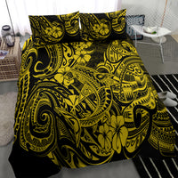 Hawaii Shark Bedding Set Polynesian Pattern Yellow Version - Wonder Print Shop