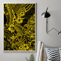 Hawaii Shark Canvas Wall Art Polynesian Pattern Yellow Version - Wonder Print Shop