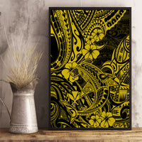 Hawaii Shark Canvas Wall Art Polynesian Pattern Yellow Version - Wonder Print Shop
