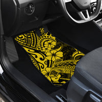 Hawaii Shark Car Mats Polynesian Pattern Yellow Version - Wonder Print Shop