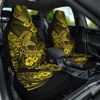 Hawaii Shark Car Seat Cover Polynesian Pattern Yellow Version - Wonder Print Shop