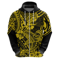 Hawaii Shark Hoodie Polynesian Pattern Yellow Version - Wonder Print Shop