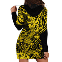Hawaii Shark Hoodie Dress Polynesian Pattern Yellow Version - Wonder Print Shop