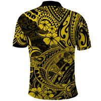 Hawaii Shark Polo Shirt Polynesian Pattern Yellow Version - Wonder Print Shop