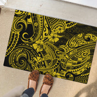 Hawaii Shark Rubber Doormat Polynesian Pattern Yellow Version - Wonder Print Shop