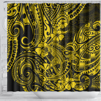 hawaii-shark-shower-curtain-polynesian-pattern-yellow-version