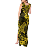Hawaii Shark Tank Maxi Dress Polynesian Pattern Yellow Version - Wonder Print Shop