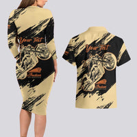 Personalized American Legendary Motorcycles Indian Chief 1947 Couples Matching Long Sleeve Bodycon Dress and Hawaiian Shirt Classic and Vintage - Wonder Print Shop