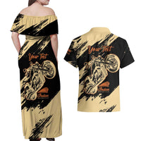 Personalized American Legendary Motorcycles Indian Chief 1947 Couples Matching Off Shoulder Maxi Dress and Hawaiian Shirt Classic and Vintage - Wonder Print Shop