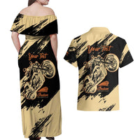 Personalized American Legendary Motorcycles Indian Chief 1947 Couples Matching Off Shoulder Maxi Dress and Hawaiian Shirt Classic and Vintage - Wonder Print Shop