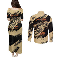 Personalized American Legendary Motorcycles Indian Chief 1947 Couples Matching Puletasi and Long Sleeve Button Shirt Classic and Vintage - Wonder Print Shop