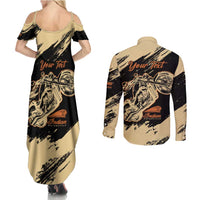 Personalized American Legendary Motorcycles Indian Chief 1947 Couples Matching Summer Maxi Dress and Long Sleeve Button Shirt Classic and Vintage - Wonder Print Shop