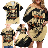 Personalized American Legendary Motorcycles Indian Chief 1947 Family Matching Off Shoulder Short Dress and Hawaiian Shirt Classic and Vintage - Wonder Print Shop