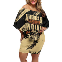 Personalized American Legendary Motorcycles Indian Chief 1947 Family Matching Off Shoulder Short Dress and Hawaiian Shirt Classic and Vintage - Wonder Print Shop