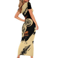 Personalized American Legendary Motorcycles Indian Chief 1947 Family Matching Short Sleeve Bodycon Dress and Hawaiian Shirt Classic and Vintage - Wonder Print Shop
