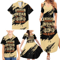 Personalized American Legendary Motorcycles Indian Chief 1947 Family Matching Summer Maxi Dress and Hawaiian Shirt Classic and Vintage - Wonder Print Shop