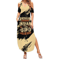 Personalized American Legendary Motorcycles Indian Chief 1947 Family Matching Summer Maxi Dress and Hawaiian Shirt Classic and Vintage - Wonder Print Shop