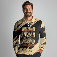 Personalized American Legendary Motorcycles Indian Chief 1947 Long Sleeve Polo Shirt Classic and Vintage - Wonder Print Shop
