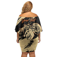 Personalized American Legendary Motorcycles Indian Chief 1947 Off Shoulder Short Dress Classic and Vintage - Wonder Print Shop