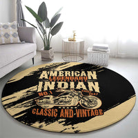 American Legendary Motorcycles Indian Chief 1947 Round Carpet Classic and Vintage - Wonder Print Shop