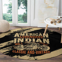 American Legendary Motorcycles Indian Chief 1947 Round Carpet Classic and Vintage - Wonder Print Shop